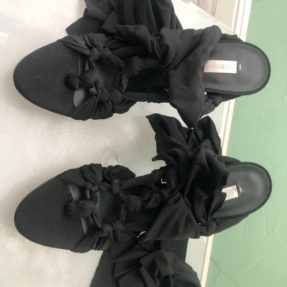 Bcbgmaxazaria Black Gladiator Lace Up Stilettos